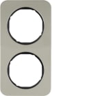 HAGER BOCCHIOTTI - Cornice doppia Berker R.1 acciaio inox/nero