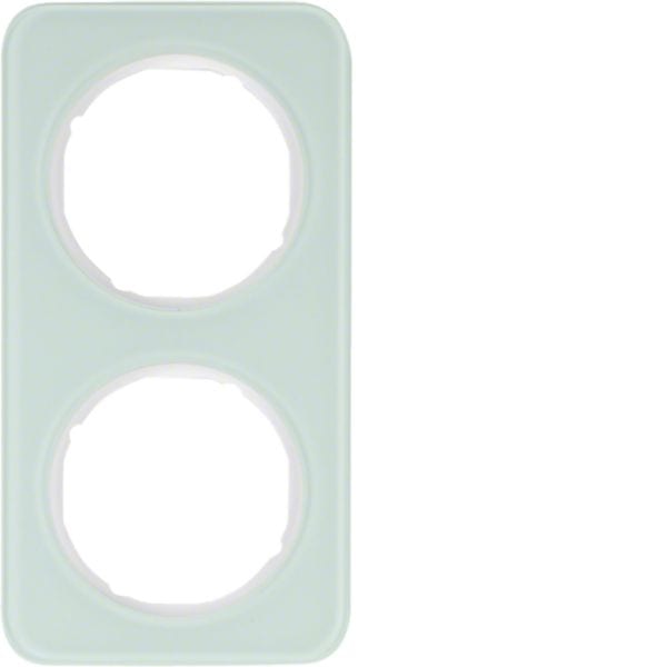 HAGER BOCCHIOTTI - Cornice doppia Berker R.1 vetro bianco polare