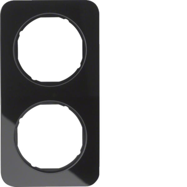 HAGER BOCCHIOTTI - Cornice doppia Berker R.1 vetro nero
