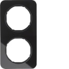 HAGER BOCCHIOTTI - Cornice doppia Berker R.1 vetro nero
