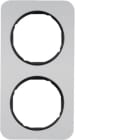 HAGER BOCCHIOTTI - Cornice doppia Berker R.1 alu/nero