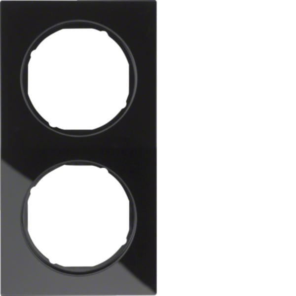 HAGER BOCCHIOTTI - Cornice doppia Berker R.3 vetro nero