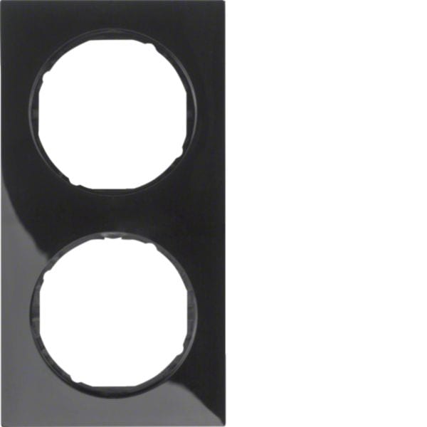 HAGER BOCCHIOTTI - Cornice doppia Berker R.3 nero lucido