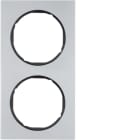 HAGER BOCCHIOTTI - Cornice doppia Berker R.3 alu/nero