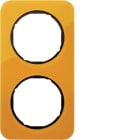 HAGER BOCCHIOTTI - Cornice doppia Berker R.1 arancione trasparente/nero lucido, acrilico