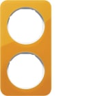 HAGER BOCCHIOTTI - Cornice doppia Berker R.1 arancione trasparente/bianco polare lucido, acrilico