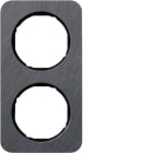 HAGER BOCCHIOTTI - Cornice doppia Berker R.1 antracite/nero lucido, ardesia naturale