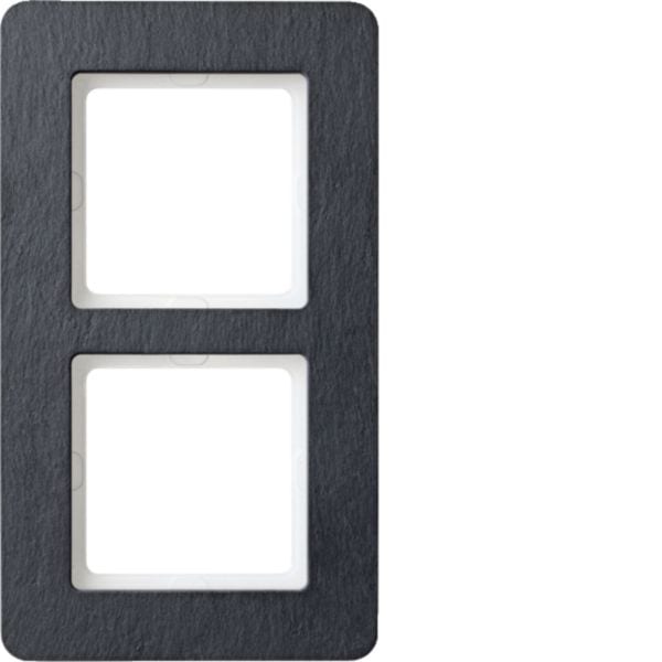 HAGER BOCCHIOTTI - Cornice doppia Berker Q.7 ardesia naturale
