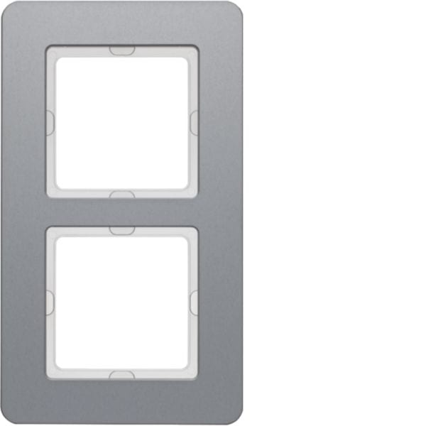 HAGER BOCCHIOTTI - Cornice doppia Berker Q.7 alluminio anodizzato