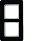 HAGER BOCCHIOTTI - Cornice doppia Berker Q.7 vetro nero