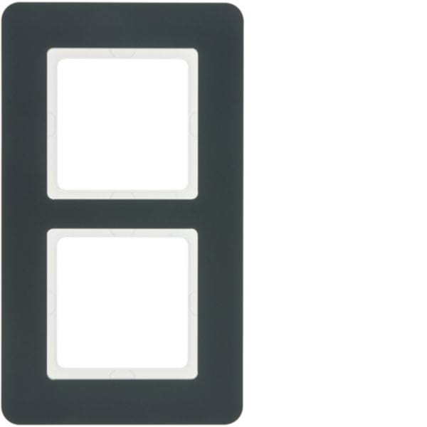 HAGER BOCCHIOTTI - Cornice doppia Berker Q.7 antracite velluto, verniciato