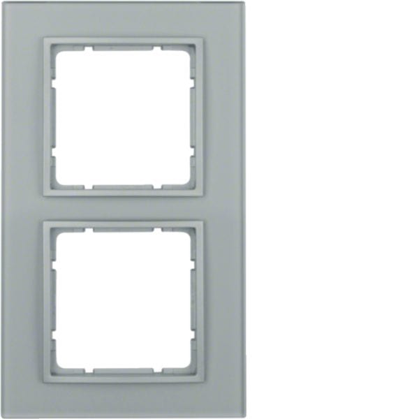 HAGER BOCCHIOTTI - Cornice in vetro doppia Berker B.7 vetro alu/alu opaco, verniciato