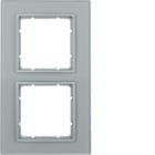HAGER BOCCHIOTTI - Cornice in vetro doppia Berker B.7 vetro alu/alu opaco, verniciato