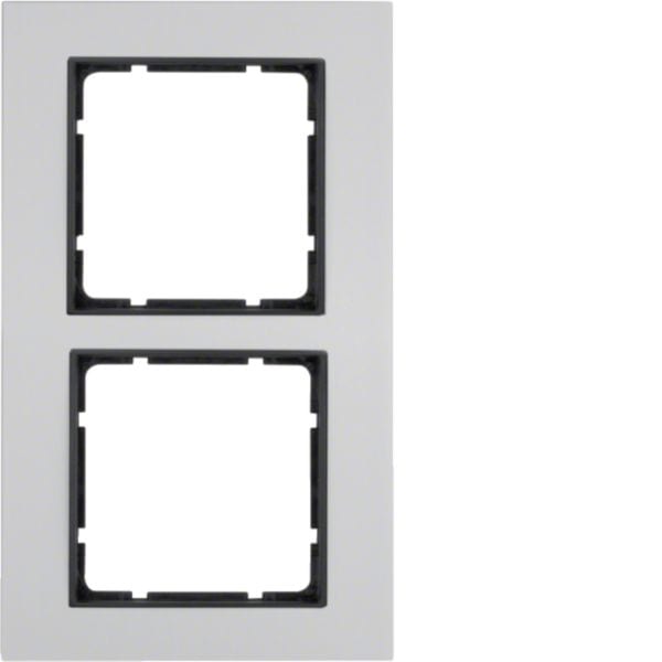 HAGER BOCCHIOTTI - Cornice doppia Berker B.7 alu/antracite opaco, alluminio anodizzato