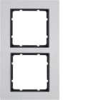 HAGER BOCCHIOTTI - Cornice doppia Berker B.7 alu/antracite opaco, alluminio anodizzato