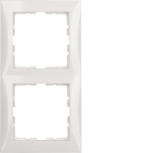 HAGER BOCCHIOTTI - Cornice doppia Berker S.1 bianco polare lucido