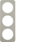 HAGER BOCCHIOTTI - Cornice tripla Berker R.1 acciaio inox/bianco polare