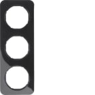 HAGER BOCCHIOTTI - Cornice tripla Berker R.1 nero lucido