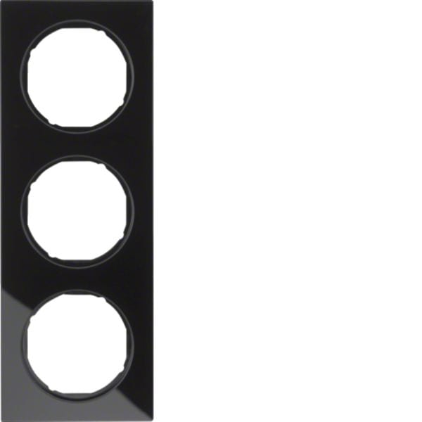HAGER BOCCHIOTTI - Cornice tripla Berker R.3 vetro nero