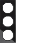 HAGER BOCCHIOTTI - Cornice tripla Berker R.3 vetro nero