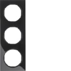 HAGER BOCCHIOTTI - Cornice tripla Berker R.3 nero lucido