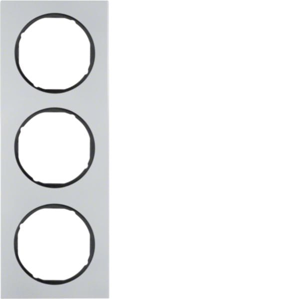 HAGER BOCCHIOTTI - Cornice tripla Berker R.3 alu/nero