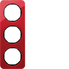 HAGER BOCCHIOTTI - Cornice tripla Berker R.1 rosso trasparente/nero lucido, acrilico