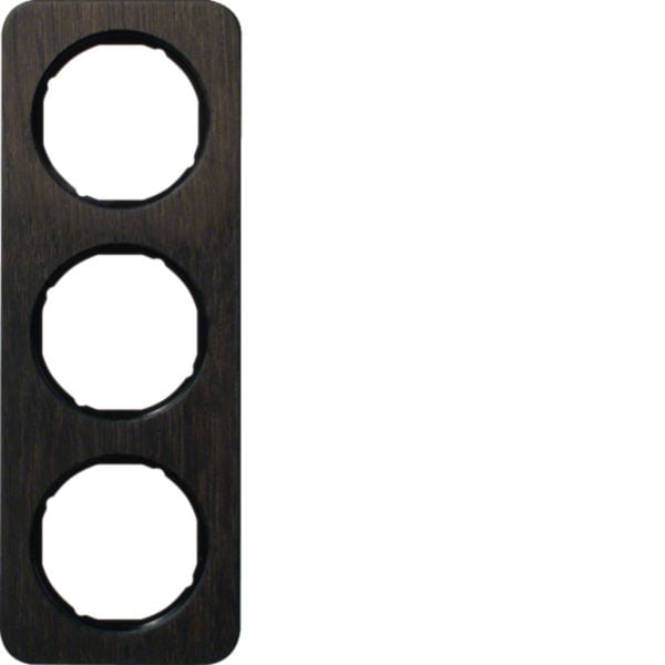 HAGER BOCCHIOTTI - Cornice tripla Berker R.1?quercia/nero lucido, legno macchiato