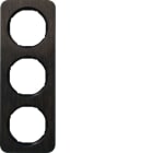 HAGER BOCCHIOTTI - Cornice tripla Berker R.1?quercia/nero lucido, legno macchiato