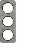 HAGER BOCCHIOTTI - Cornice tripla Berker R.1 grigio/nero lucido, calcestruzzo