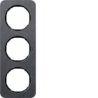 HAGER BOCCHIOTTI - Cornice tripla Berker R.1 antracite/nero lucido, ardesia naturale