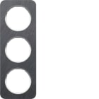 HAGER BOCCHIOTTI - Cornice tripla Berker R.1 antracite/bianco polare lucido, ardesia naturale