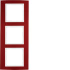 HAGER BOCCHIOTTI - Cornice tripla Berker B.3 alu rosso/bianco polare opaco, alluminio anodizzato