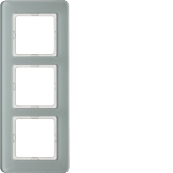 HAGER BOCCHIOTTI - Cornice tripla Berker Q.7 vetro bianco polare