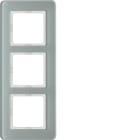 HAGER BOCCHIOTTI - Cornice tripla Berker Q.7 vetro bianco polare
