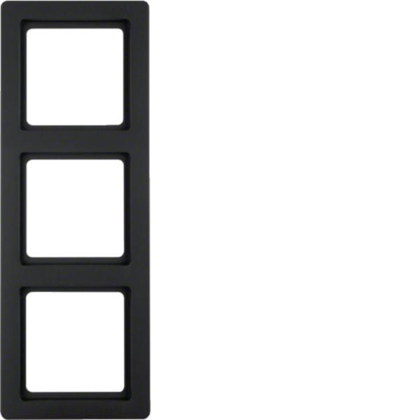 HAGER BOCCHIOTTI - Cornice tripla Berker Q.1 antracite velluto, verniciato