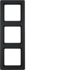 HAGER BOCCHIOTTI - Cornice tripla Berker Q.1 antracite velluto, verniciato