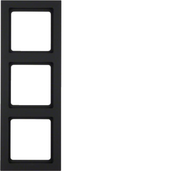HAGER BOCCHIOTTI - Cornice tripla Berker Q.3 antracite velluto, verniciato