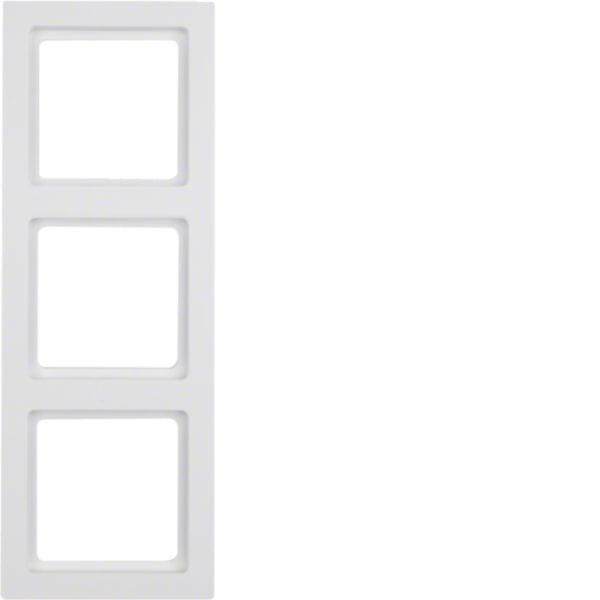 HAGER BOCCHIOTTI - Cornice tripla Berker Q.3 bianco polare velluto