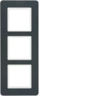 HAGER BOCCHIOTTI - Cornice tripla Berker Q.7 antracite velluto, verniciato
