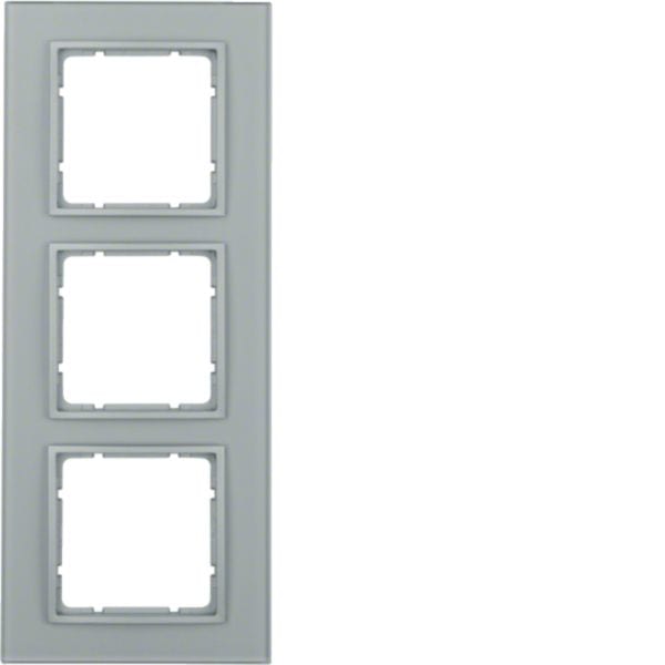 HAGER BOCCHIOTTI - Cornice in vetro tripla Berker B.7 vetro alu/alu opaco, verniciato