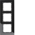 HAGER BOCCHIOTTI - Cornice in vetro tripla Berker B.7 vetro nero/antracite opaco