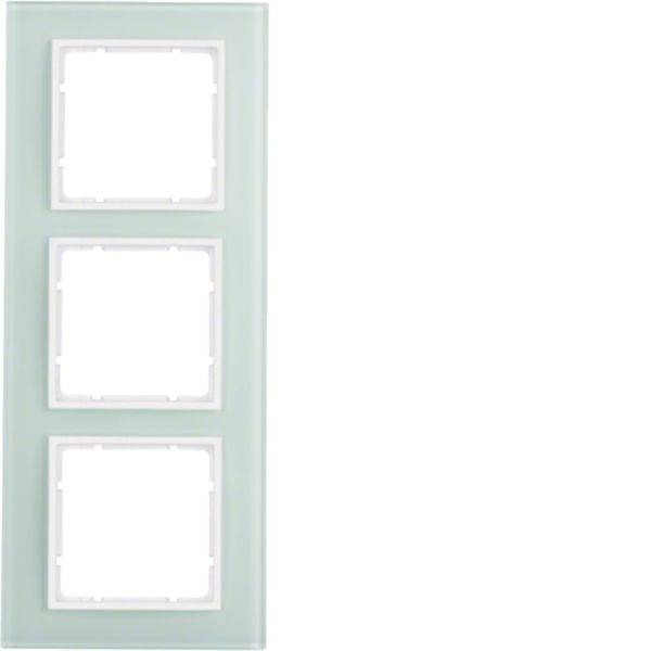 HAGER BOCCHIOTTI - Cornice in vetro tripla Berker B.7 vetro bianco polare/bianco polare opaco