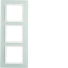 HAGER BOCCHIOTTI - Cornice in vetro tripla Berker B.7 vetro bianco polare/bianco polare opaco
