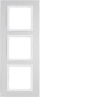 HAGER BOCCHIOTTI - Cornice tripla Berker B.7 alu/bianco polare opaco, alluminio anodizzato