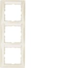 HAGER BOCCHIOTTI - Cornice tripla per montaggio verticale Berker S.1 bianco lucido