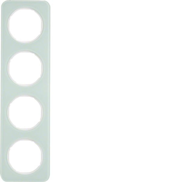 HAGER BOCCHIOTTI - Cornice quadrupla Berker R.1 vetro bianco polare