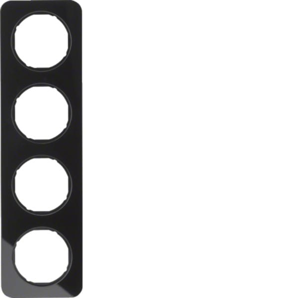 HAGER BOCCHIOTTI - Cornice quadrupla Berker R.1 vetro nero