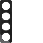 HAGER BOCCHIOTTI - Cornice quadrupla Berker R.1 vetro nero