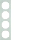 HAGER BOCCHIOTTI - Cornice quadrupla Berker R.3 vetro bianco polare